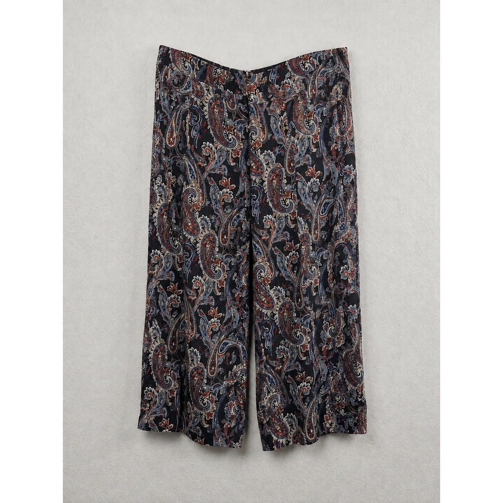Cato Woman 22/24W Paisley Capri Pants Plus Size Pull On Wide Leg Boho